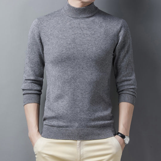 Herren-Kaschmirpullover, halbhoher Kragen, warm