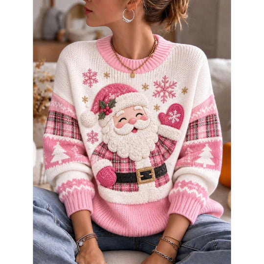 Damen-Weihnachtspullover mit 3D-Druck
