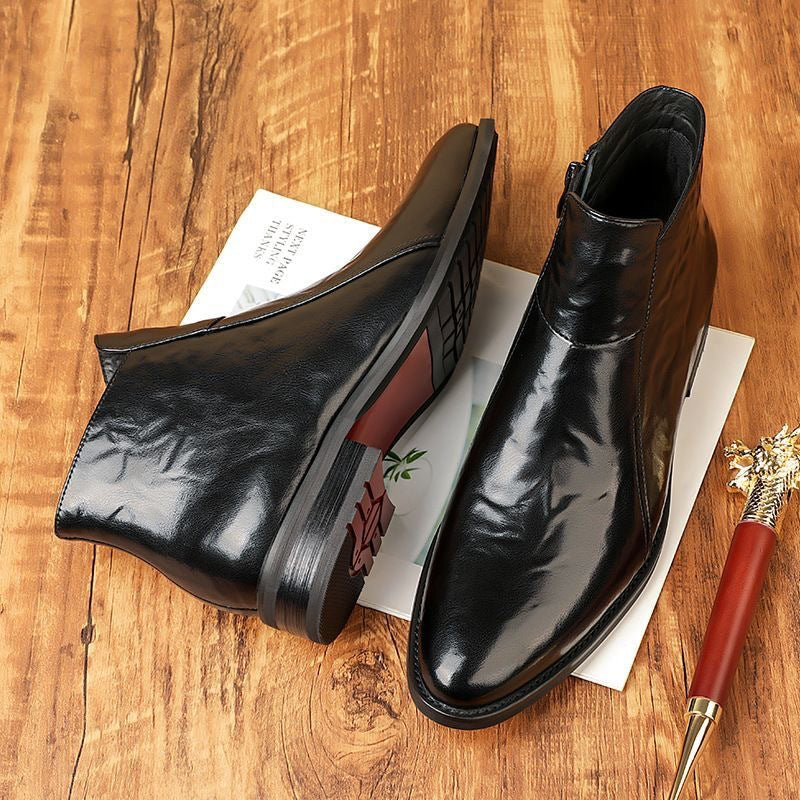 Herren-Chelsea-Stiefel aus Leder, spitz zulaufend