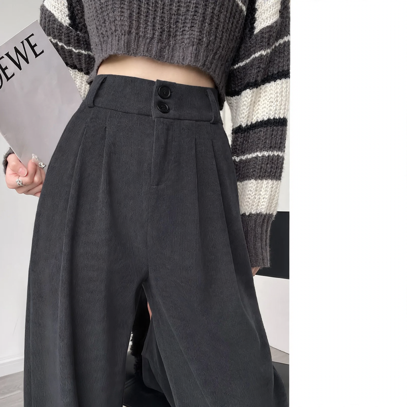 Damen-Cordhose, gefüttert, gerader Schnitt
