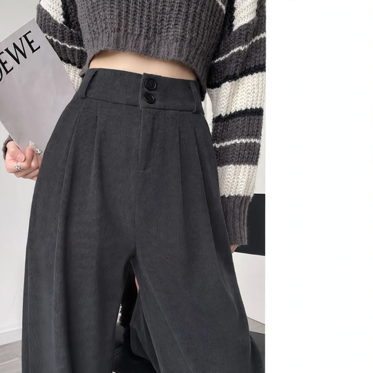 Damen-Cordhose, gefüttert, gerader Schnitt