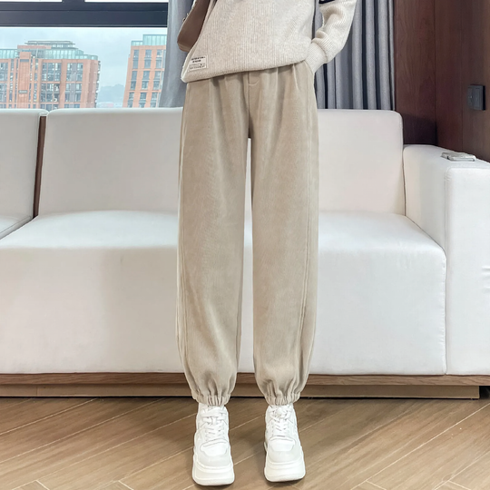 Gefütterte Chenille-Cord-Freizeithose