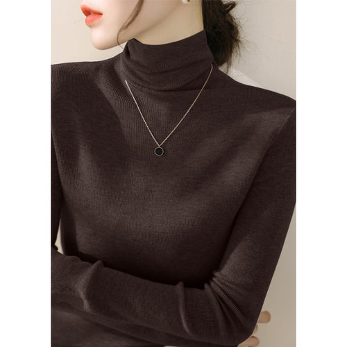 Damen-Strickpullover, figurbetont, mit Stehkragen