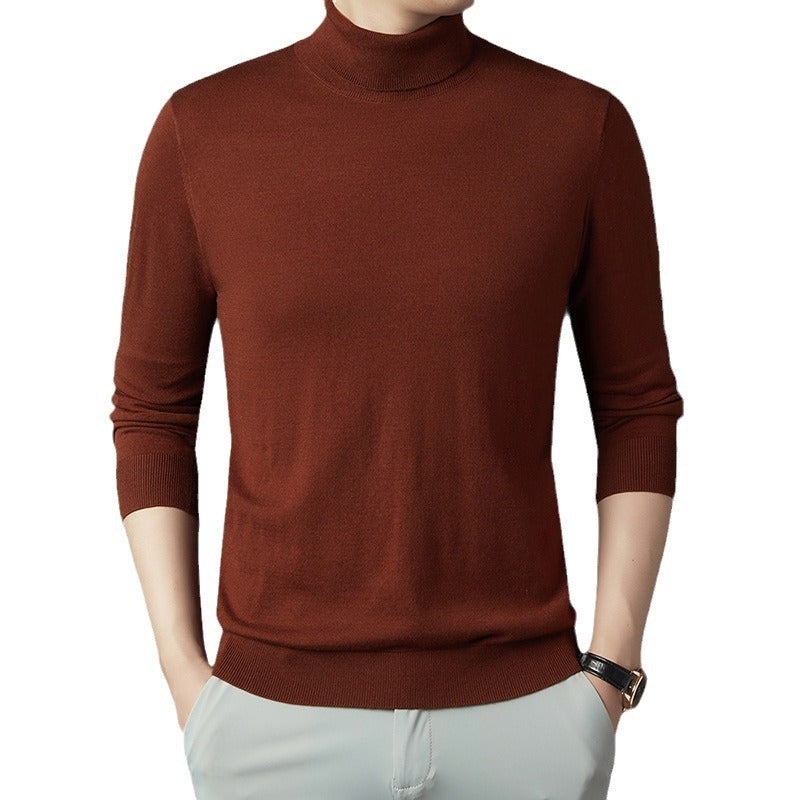Rollkragenpullover aus Seide und Schurwolle