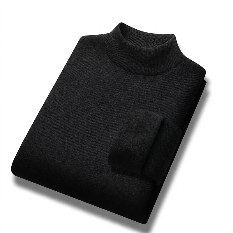 Herren-Rollkragenpullover, gefüttert, warm, Herbst und Winter
