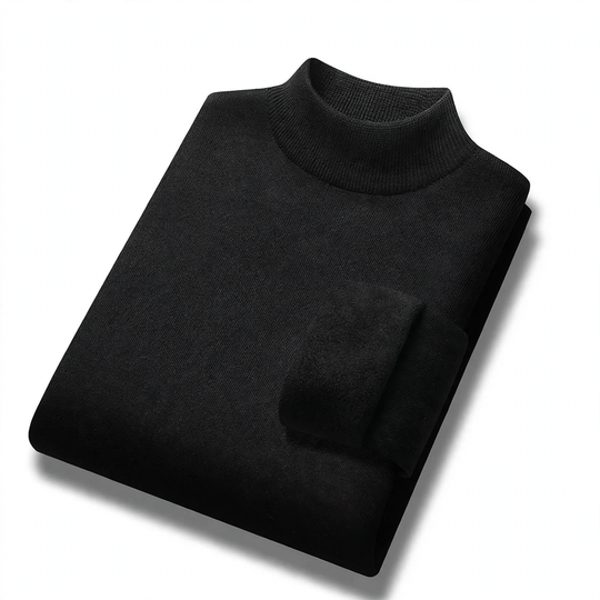 Herren-Rollkragenpullover, gefüttert, warm, Herbst und Winter