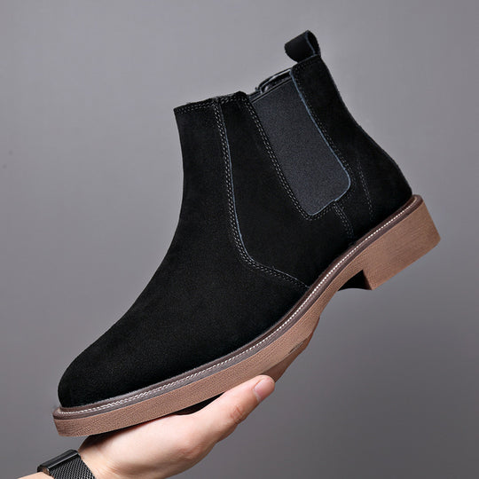 Herren-Chelsea-Boots, Rindsleder, gefüttert, spitz zulaufend