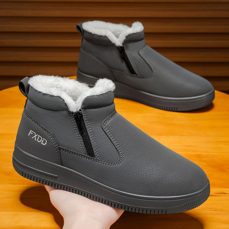 Gefütterte Herren-Winterstiefel, wasserabweisend, Schlupfmodell