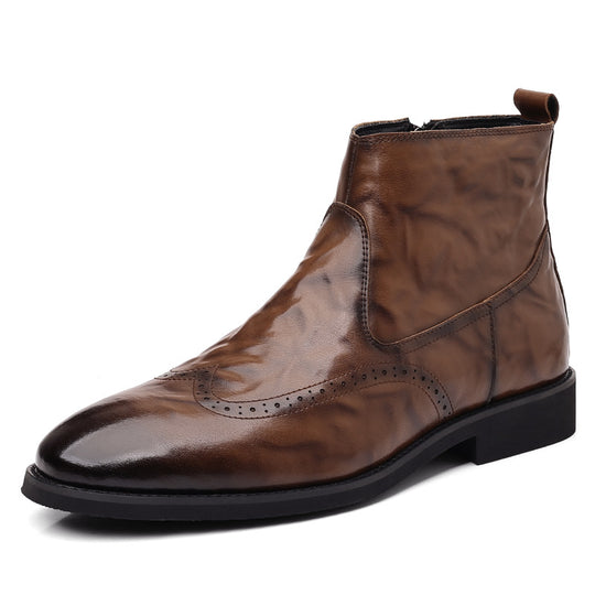 Klassische Chelsea-Stiefel mit Brogue-Details