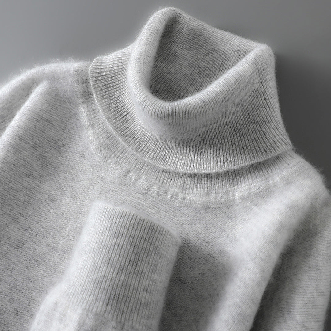 Herren-Rollkragenpullover aus reiner Wolle