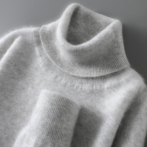 Herren-Rollkragenpullover aus reiner Wolle
