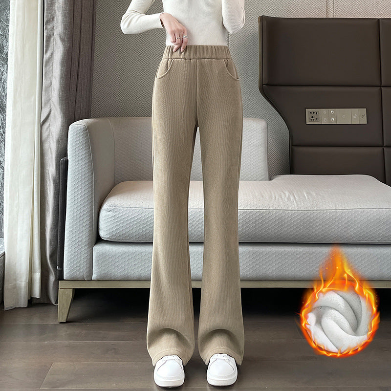 Damen Cordhose mit Schlag, gefüttert, Herbst und Winter