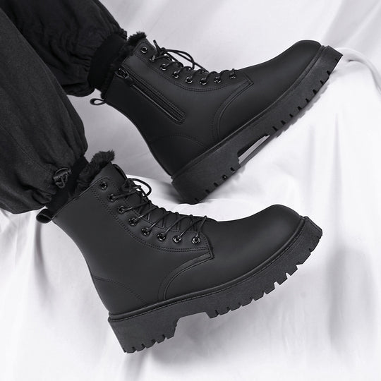 Gefütterte Herren-Stiefel im Biker-Stil