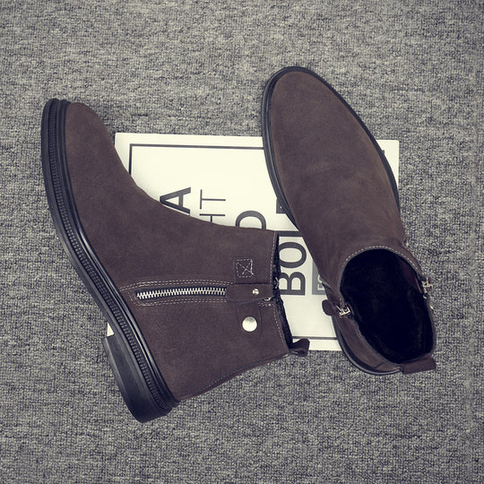 Herren Chelsea-Stiefel, Wildleder-Optik, gefüttert