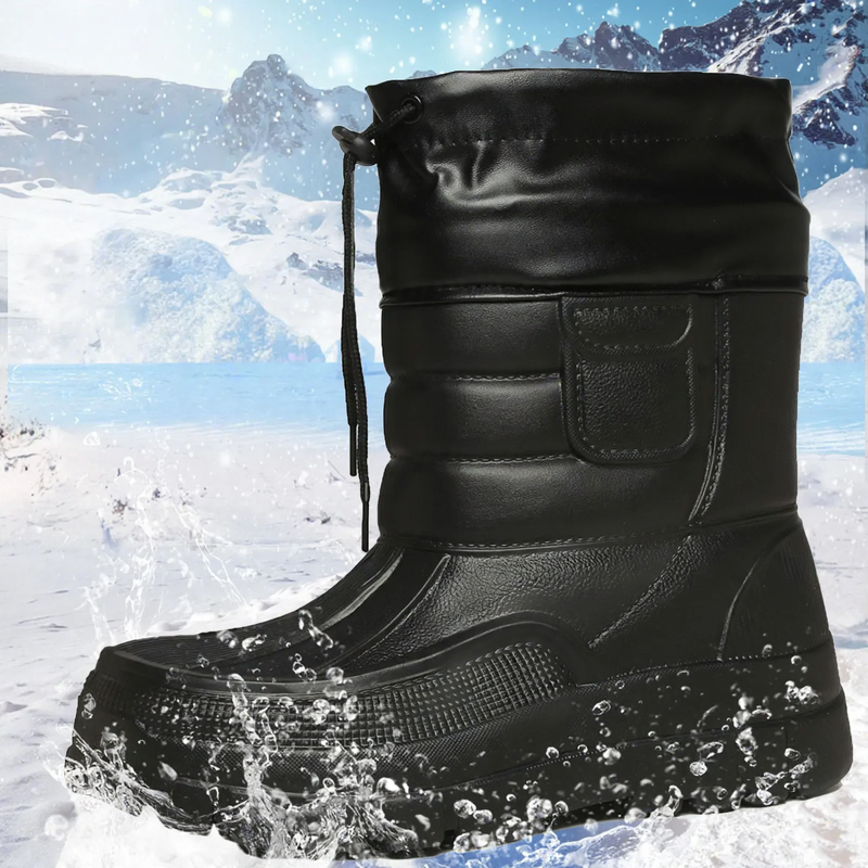 Herren-Winterstiefel, gefüttert, rutschfest, mittelhoher Schaft