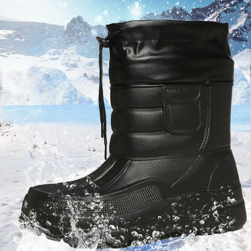Herren-Winterstiefel, gefüttert, rutschfest, mittelhoher Schaft