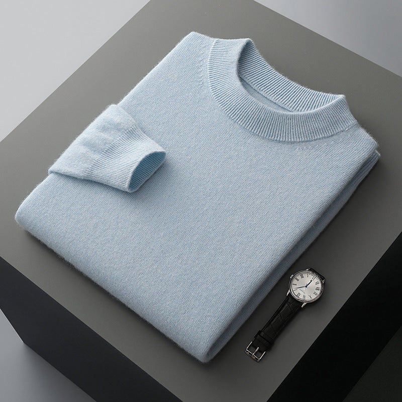Herren-Wollpullover, dick, mit Stehkragen