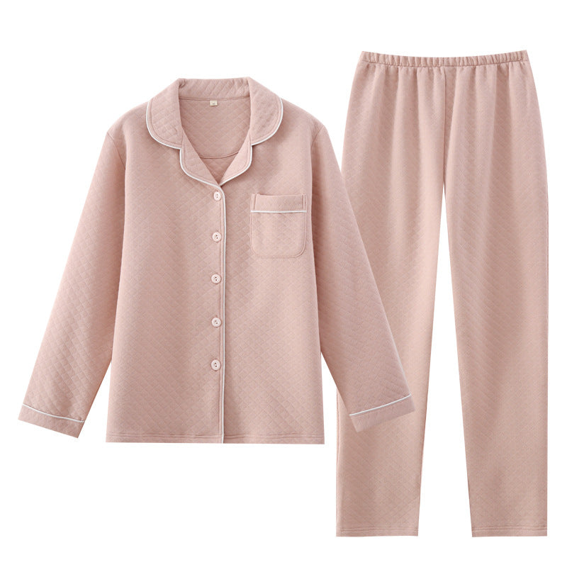 Paar-Pyjama-Set, Baumwolle, dreilagig gesteppt, warm