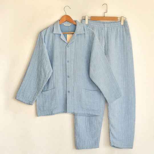 Unisex-Hausanzug, 4-lagige Baumwollgaze, weich