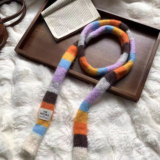Schmaler Schal mit Farbstreifen, 170x10cm
