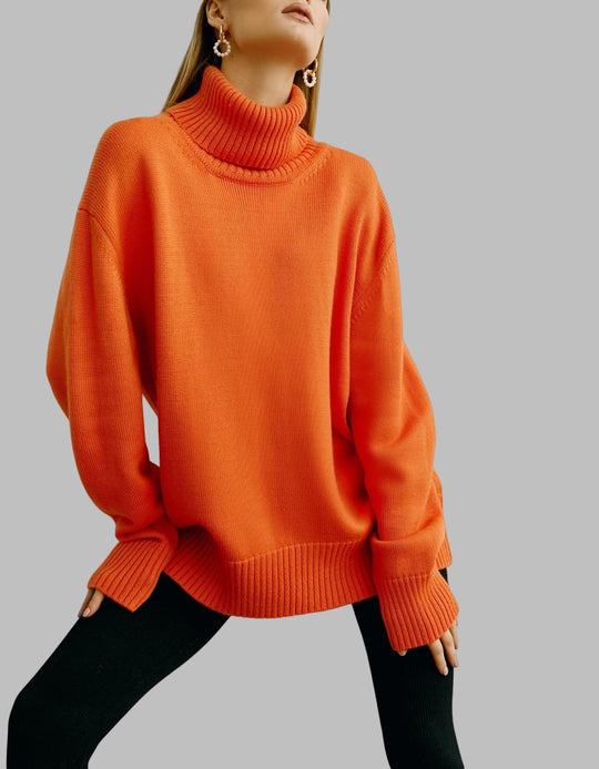 Lockerer Rollkragenpullover in klassischem Design