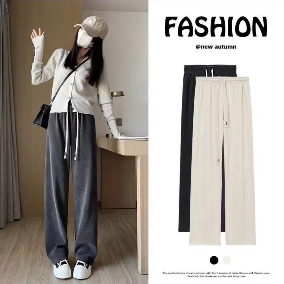 Damen-Cordhose mit Kordelzug und hohem Bund
