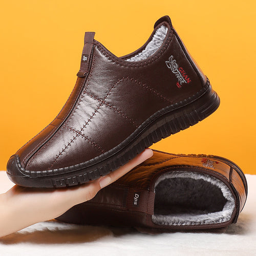Gefütterte Herren-Lederstiefel, warm