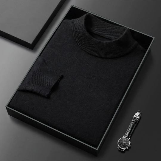 Herren-Kaschmirpullover mit Stehkragen