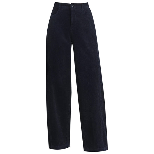 Damen-Cordhose mit hohem Bund, gerade geschnitten