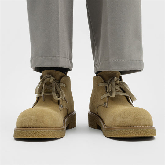 Herren-Derbyschuhe, Wildleder, Plateau, Schnürstiefel
