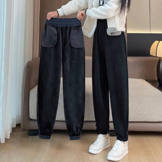 Damen-Freizeithose aus Chenille mit Bündchen