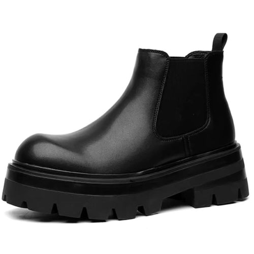 Herren-Chelsea-Boots, 7 cm Plateau, rutschfest