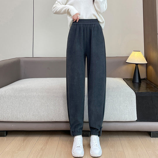 Damen-Freizeithose aus Chenille mit Bündchen
