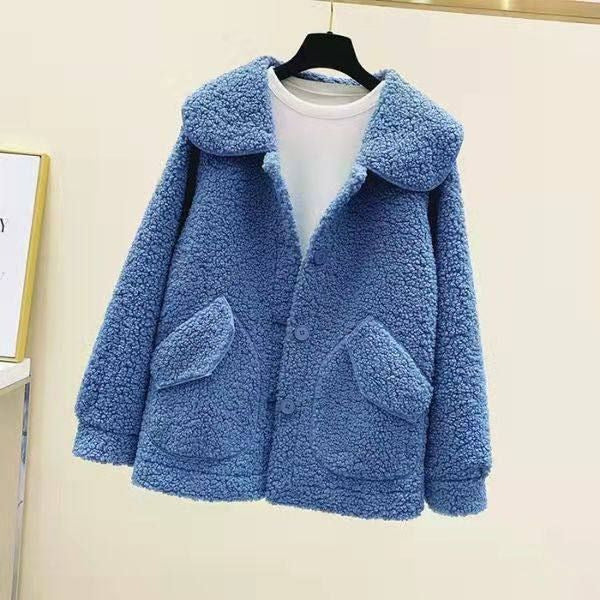 Gefütterte Lammfleece-Imitat Jacke, warm und bequem