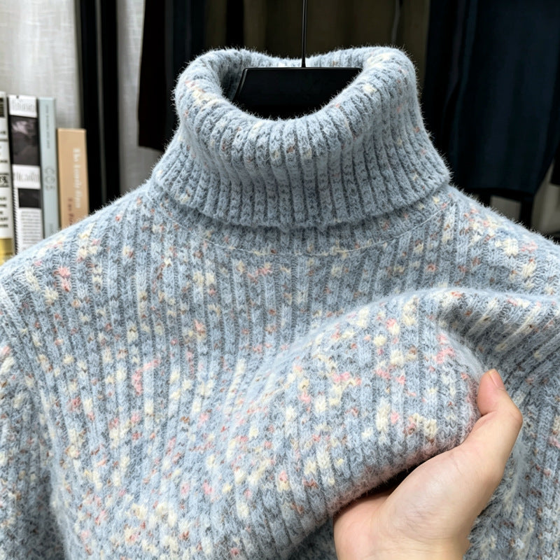 Herren-Rollkragenpullover mit Wollanteil und Futter