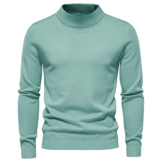 Herren-Rollkragenpullover, gestrickt, einfarbig