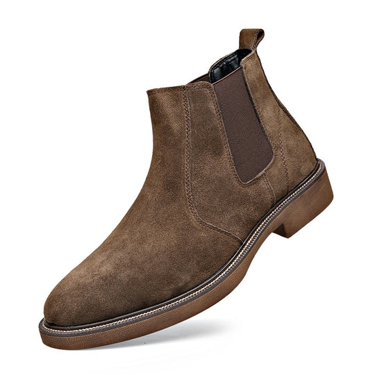 Herren-Chelsea-Boots, Rindsleder, gefüttert, spitz zulaufend
