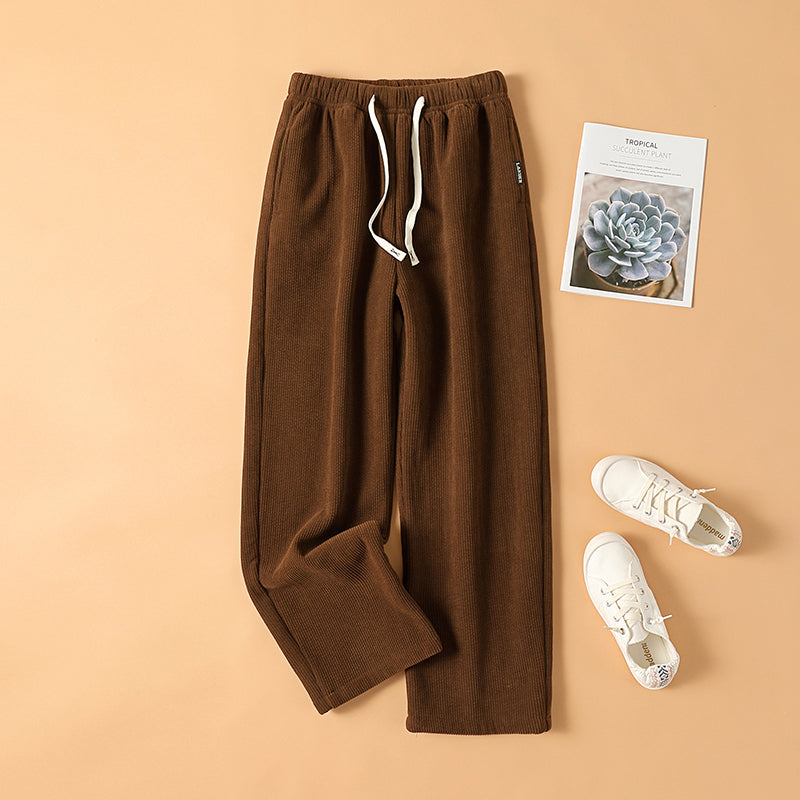 Gefütterte Kord-Hose mit hohem Bund