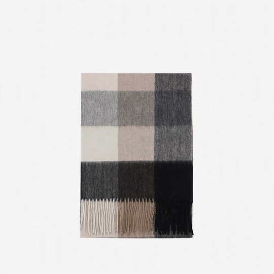 Wollschal mit Karomuster, 180x30 cm