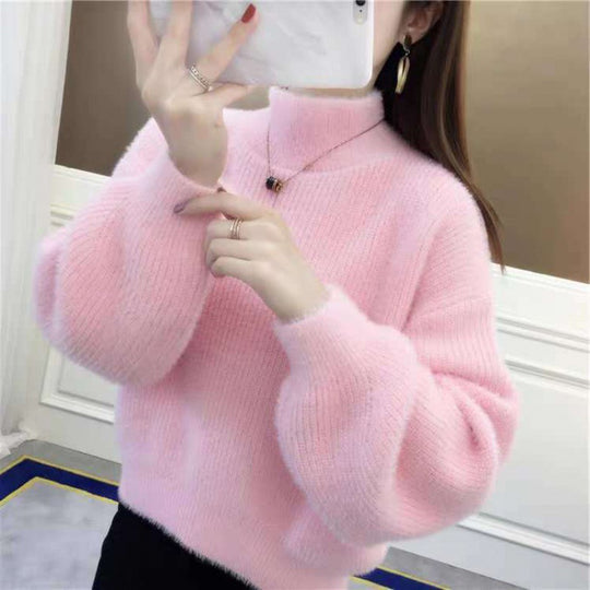 Damen-Pullover, Kurz, Laternenärmel, Strick