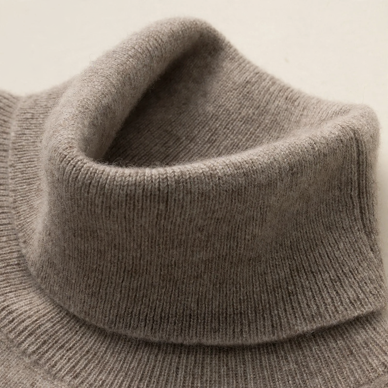 Damen-Rollkragenpullover aus reiner Wolle