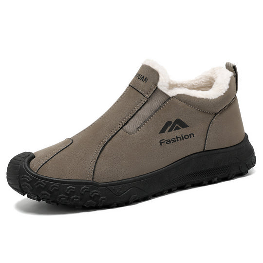 Gefütterte Herren-Winterstiefel aus Wildlederimitat