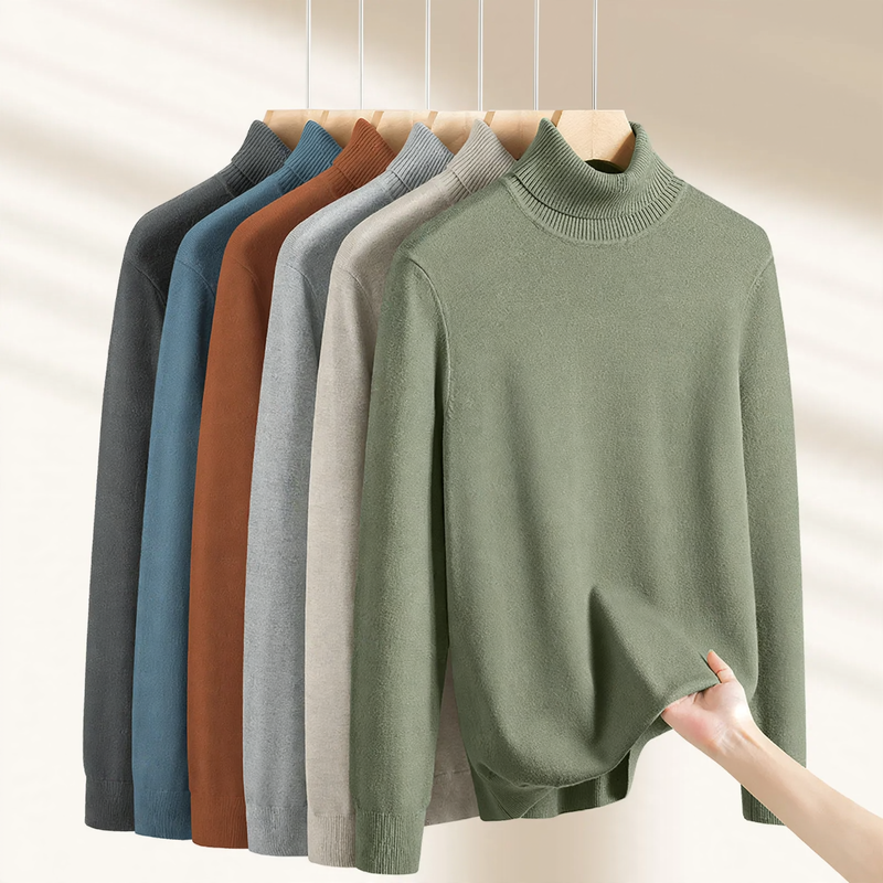 Herren-Rollkragenpullover, gefüttert, Modal-Mix, 350g