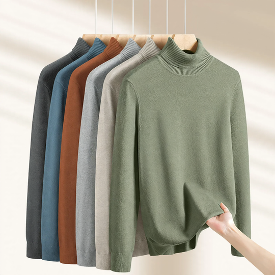 Herren-Rollkragenpullover, gefüttert, Modal-Mix, 350g