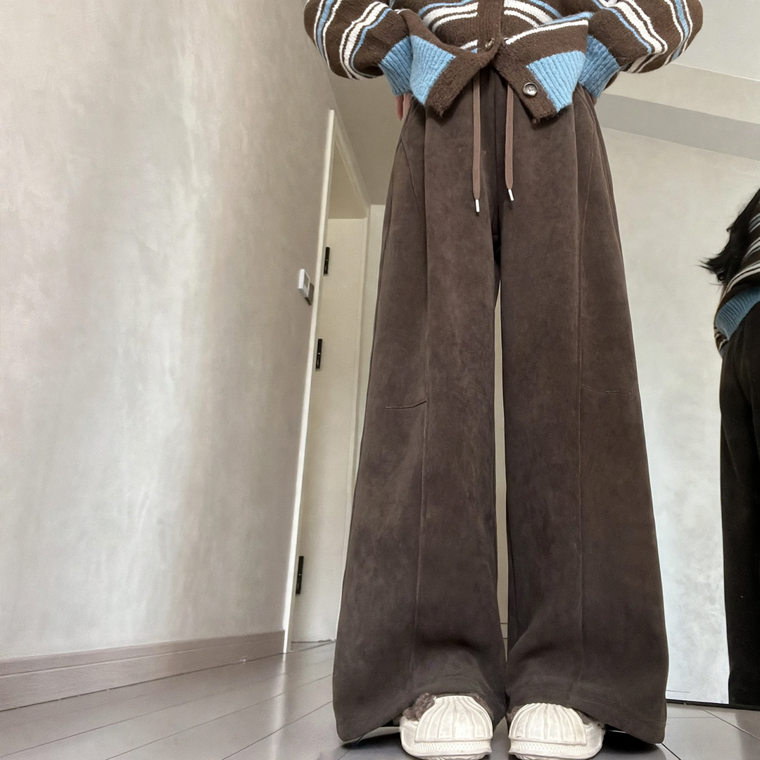 Kord-Weithose für Damen, hoch tailliert, gefüttert