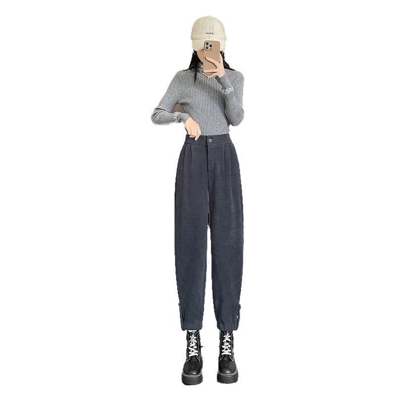 Damen-Freizeithose aus Chenille, gefüttert
