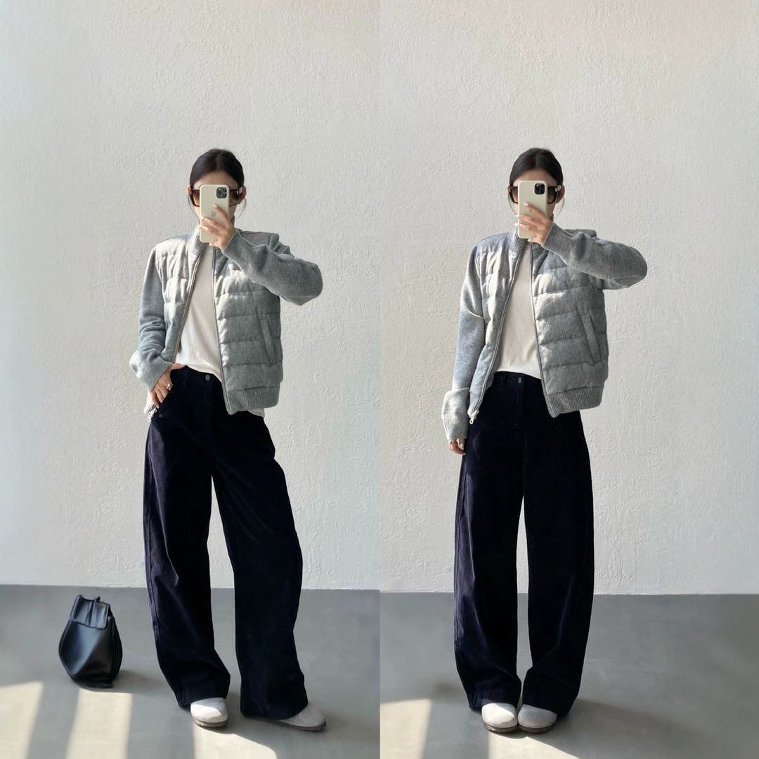 Baumwoll-Cordhose, weit geschnitten, gefüttert, Herbst/Winter