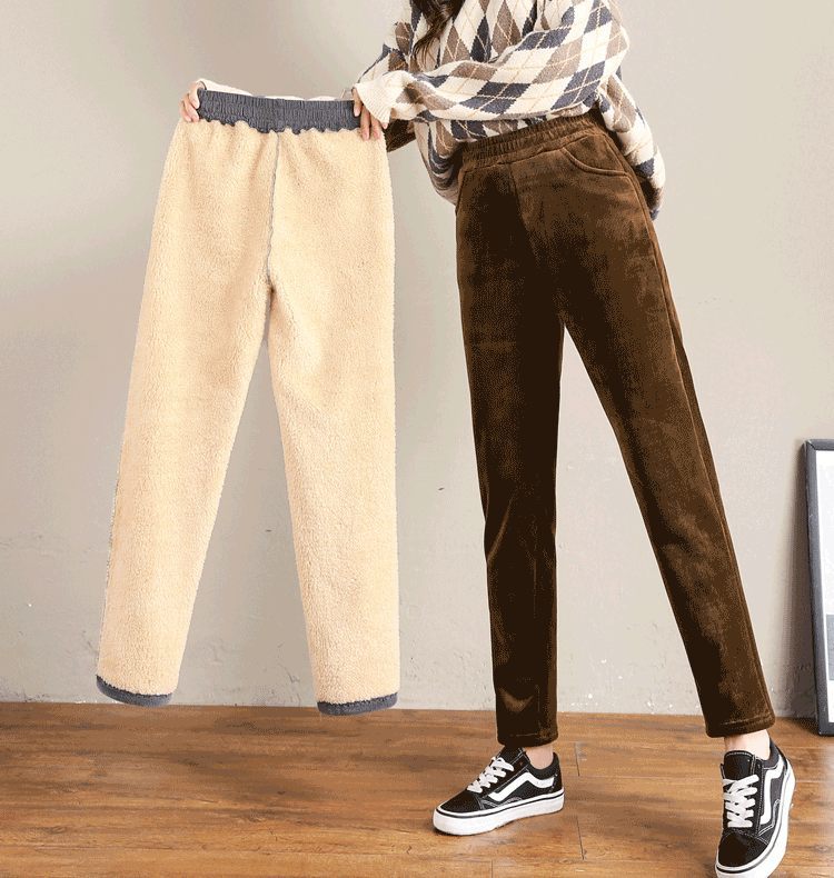 Damen-Cordhose, gefüttert, lässiger Schnitt