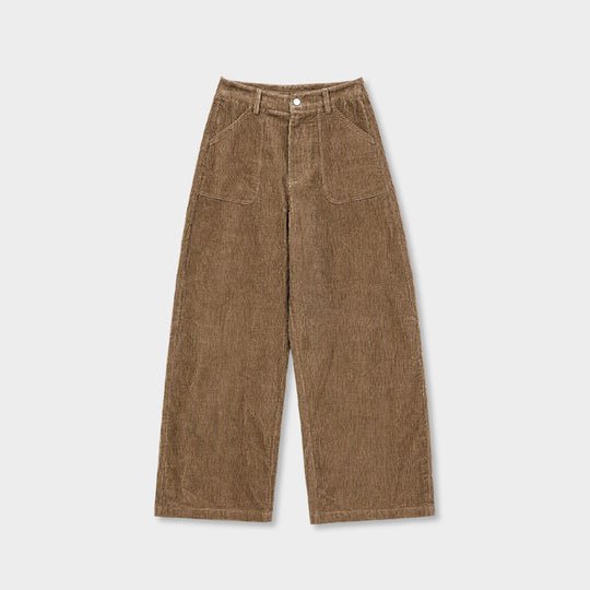 Cordhose mit hohem Bund und weitem Bein