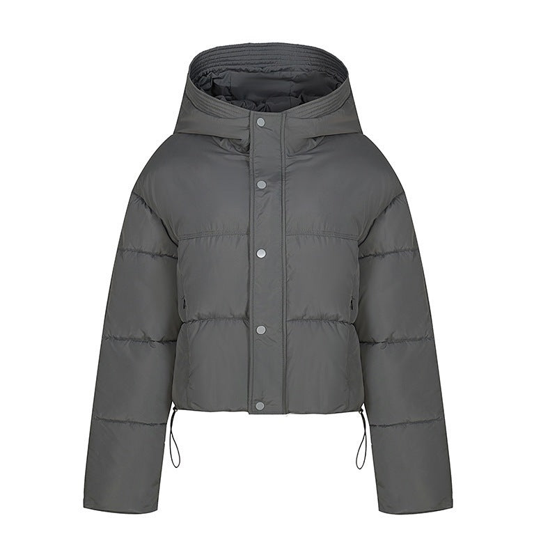 Kurze Steppjacke für Damen mit Stehkragen und Knopfleiste